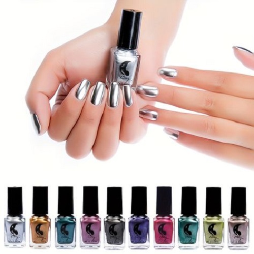 Transform your nails into metallic marvels with our Metal Nail Polishes. Discover an array of lustrous shades from shimmering silver and gilded gold to captivating copper and futuristic chrome.